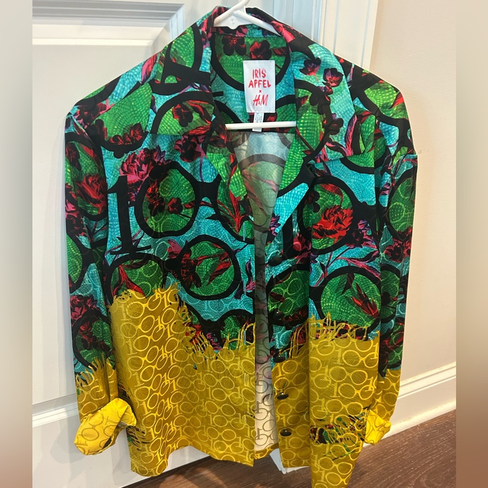 H&M Iris Apfel Vibrant Patterned Blazersize small NEW without tags